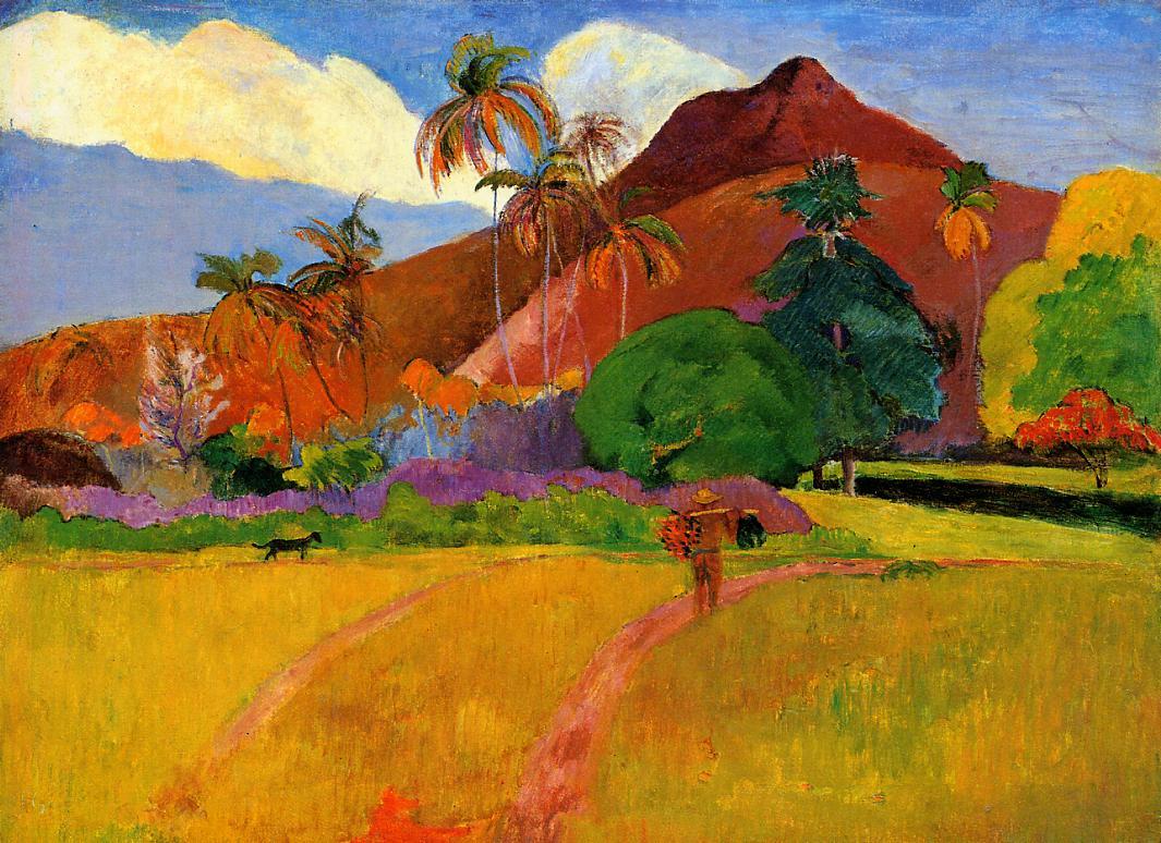 Mountains in Tahiti - Paul Gauguin Painting